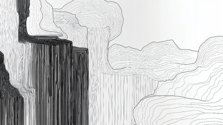 Black and white linear wave pattern design file showing intricate flowing lines