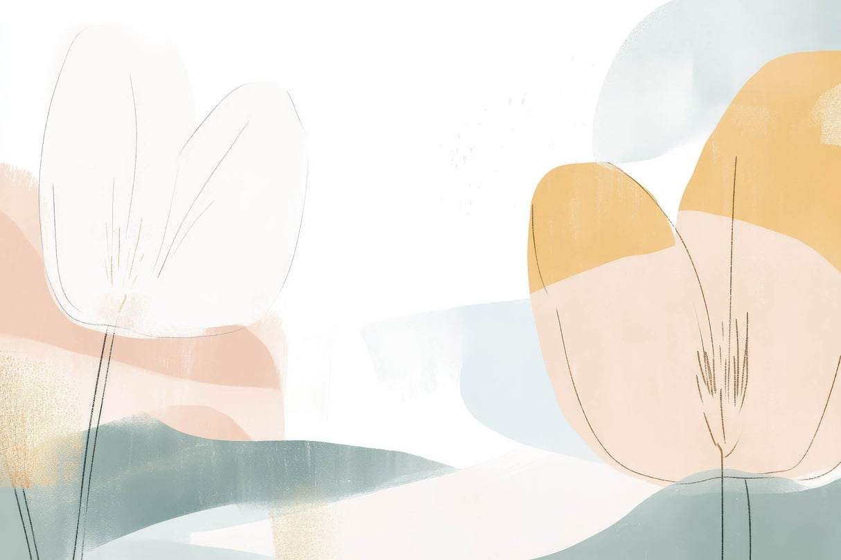 Design file showing the full pattern of minimalist abstract curves in soft pastel tones