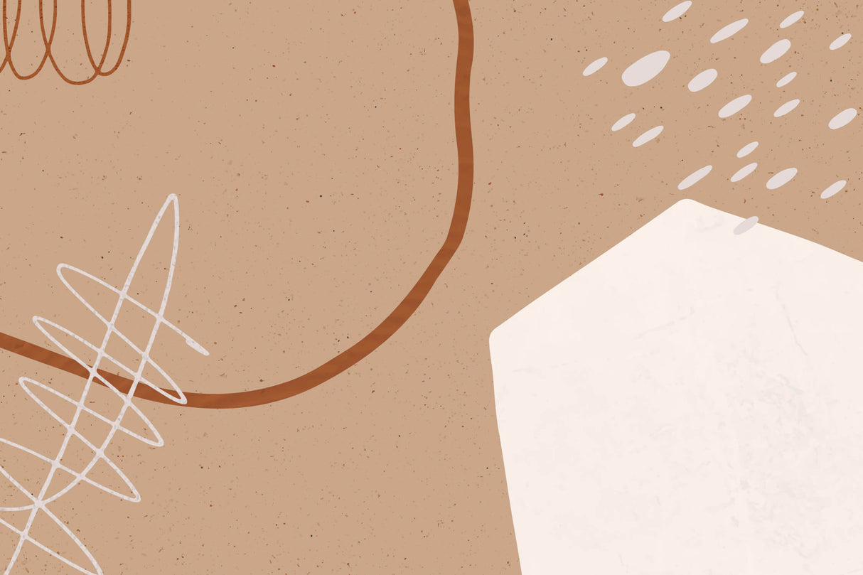 Design file showing abstract terracotta curved lines pattern on beige background