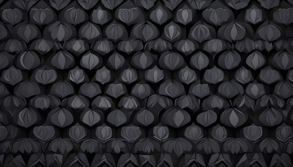 Black geometric pattern design file showing intricate 3D details and layered elements