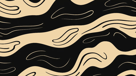 Abstract Wave Wallpaper design file showing fluid black and beige pattern