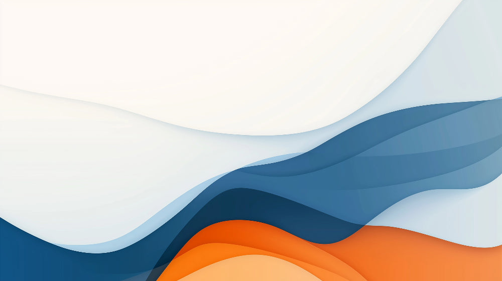 Abstract wave wallpaper design file showing fluid blue patterns with vibrant orange accents