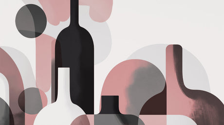 Modern abstract bottle wallpaper design file showing pink and black geometric pattern