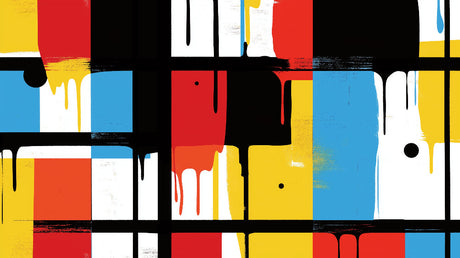 Abstract color block wallpaper design file showing vibrant geometric pattern with primary colors