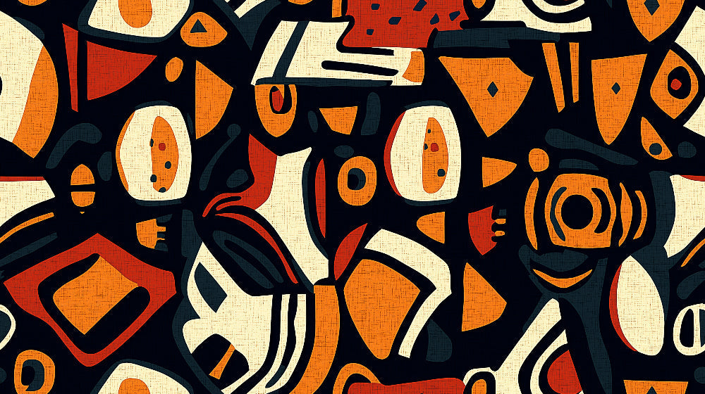 Abstract geometric wallpaper design file showing terracotta curves and shapes pattern