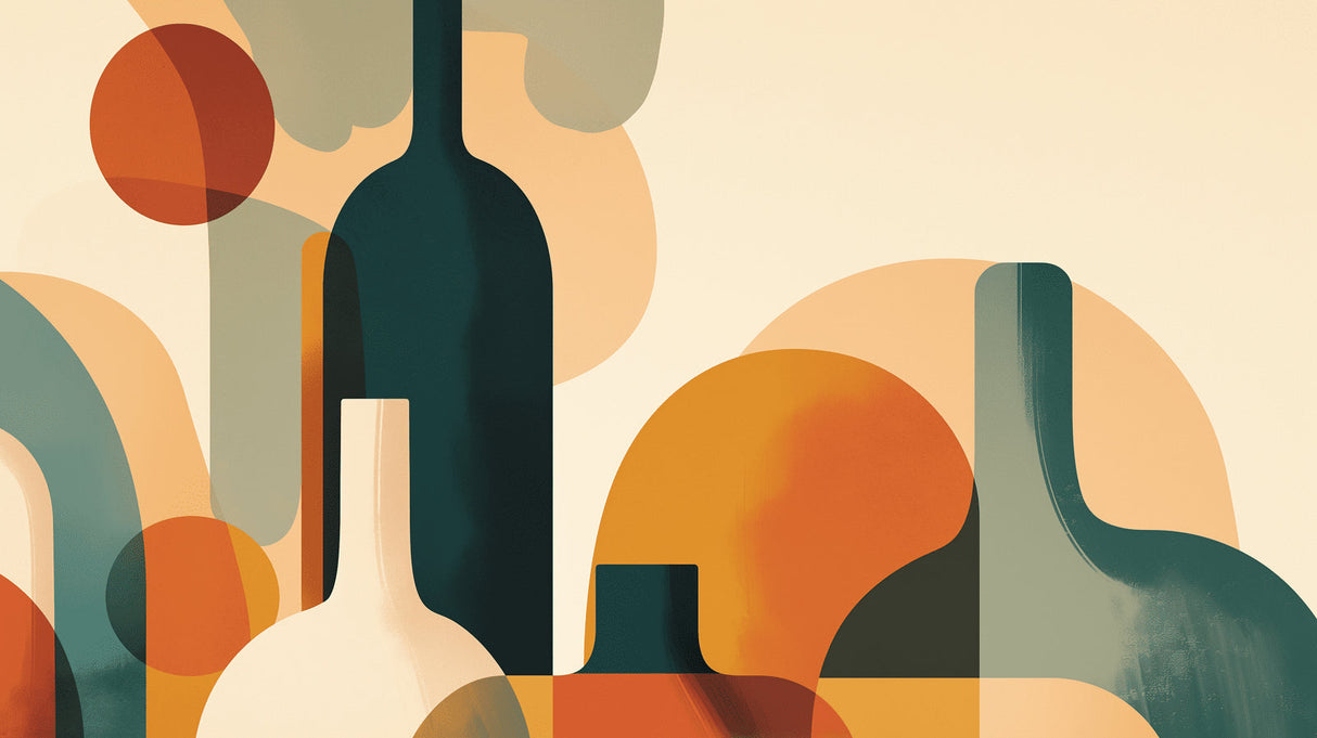 Abstract geometric bottle design pattern file showing warm beige and terracotta colors
