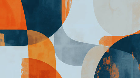 Abstract geometric pattern design file showing curved shapes in orange and navy blue