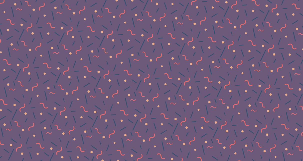 Abstract geometric pattern design file showing scattered shapes on purple background