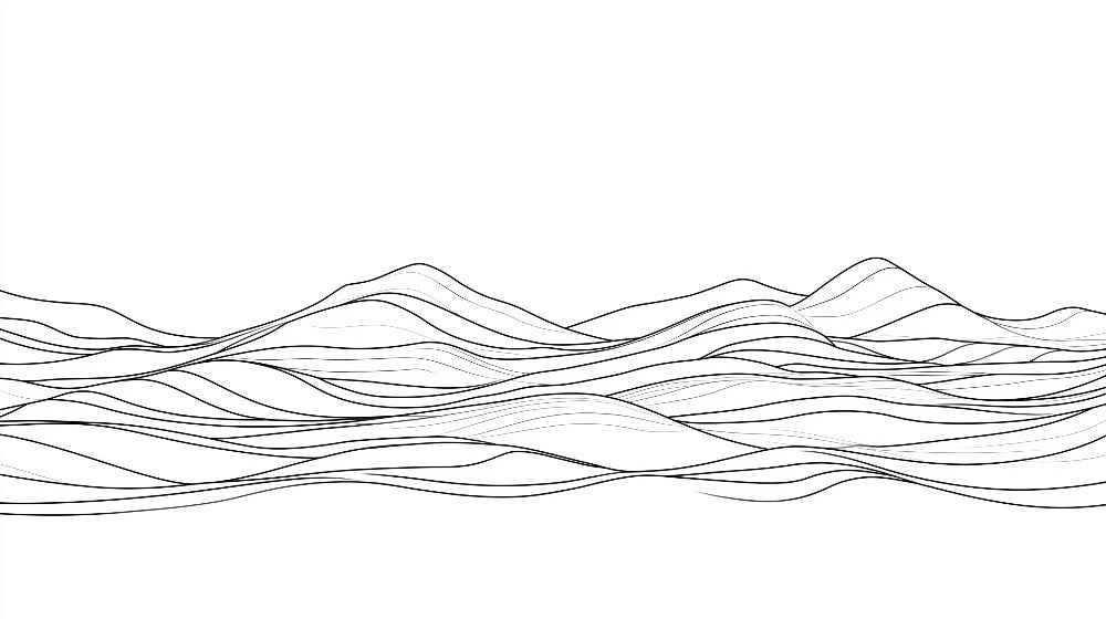 Abstract mountain line art wallpaper design file showing clean black lines forming peaks and valleys