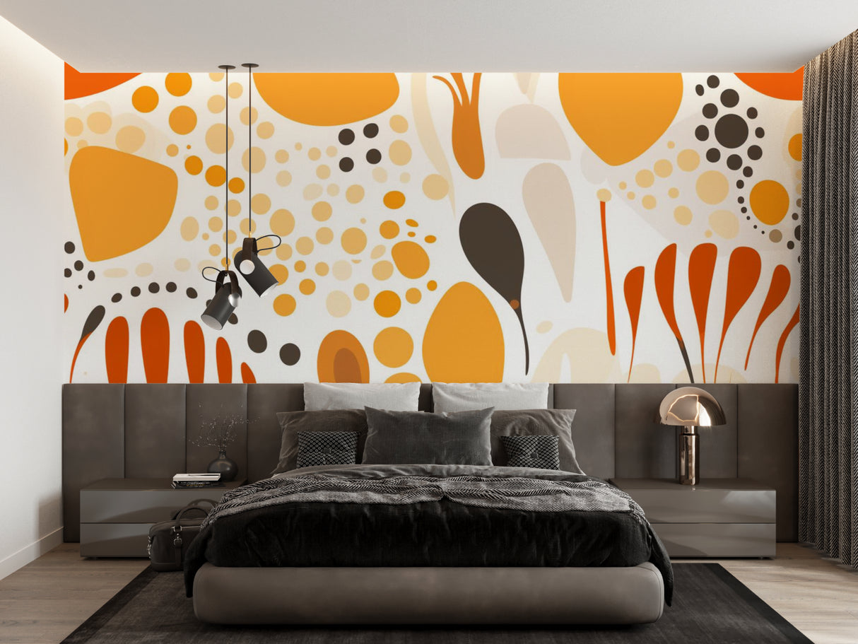 Modern Abstract Wallpaper bringing energy to creative studio space