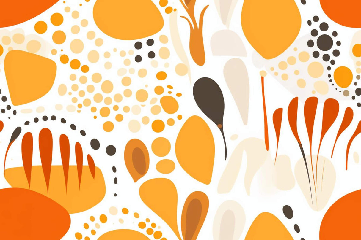 Modern Orange Geometric Pattern design file showing intricate details and flowing shapes
