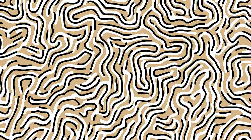 Abstract organic line design file showing fluid black curves on beige background