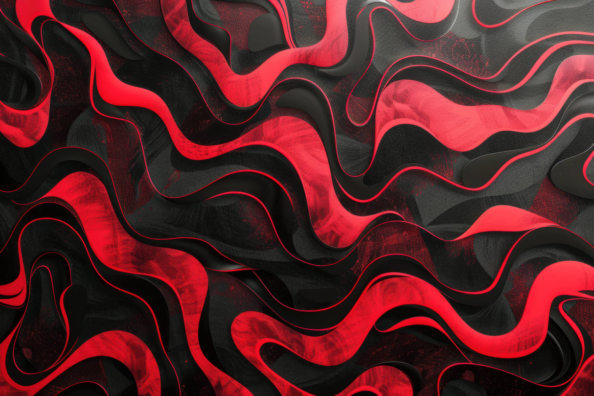 Modern red and black wave design file showing intricate pattern details