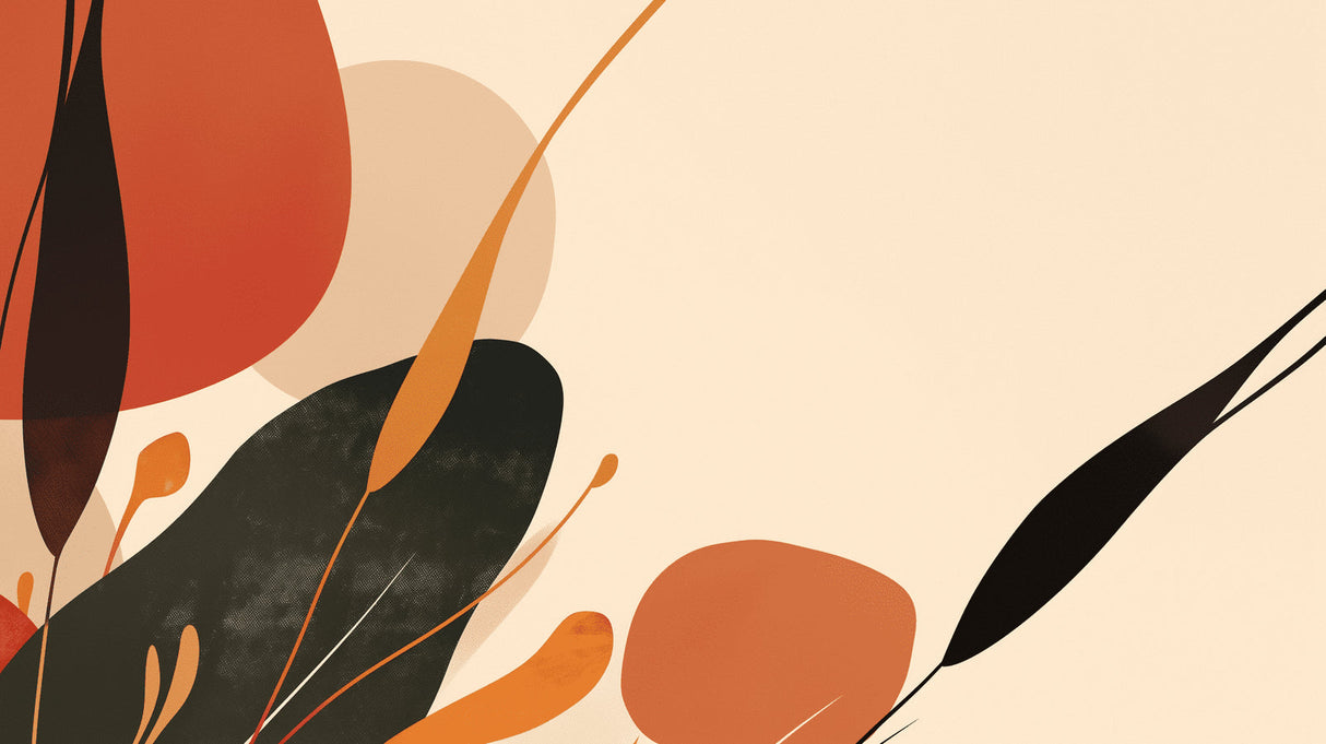 Abstract Botanical Wallpaper design file showing organic shapes and terracotta color palette