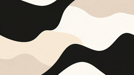 Abstract wave wallpaper design file showing fluid black and beige pattern