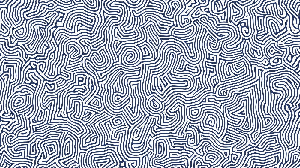 Navy blue geometric pattern design file showing flowing lines and organic shapes