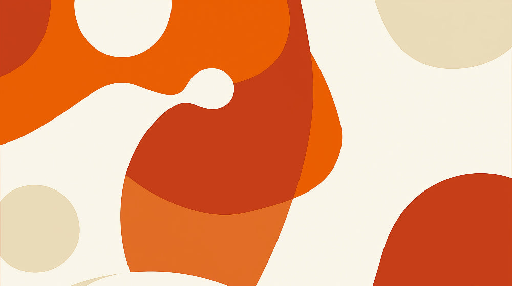 Abstract Organic Curves design file showing flowing terracotta and beige pattern with gentle geometric shapes