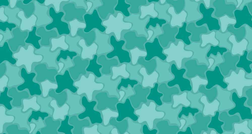 Abstract organic shapes pattern design file in emerald and mint green tones