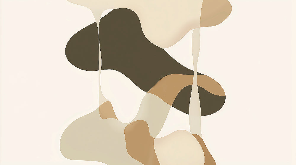 Abstract organic shapes design file showing fluid beige and brown pattern