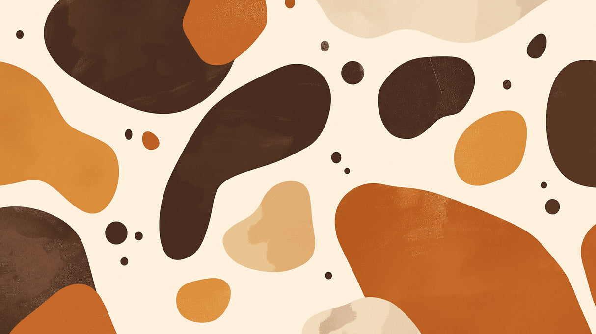 Abstract Organic Shapes design file showing fluid forms in earth tones against cream background
