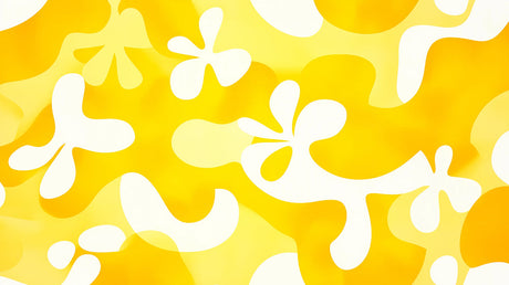 Abstract yellow and white organic pattern design file showing flowing shapes and contrasting elements