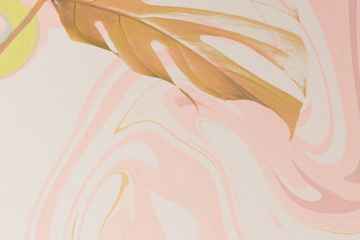 Pink and gold watercolor marble design file showing fluid pattern detail