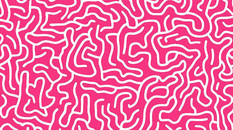 Pink geometric pattern design file showing intricate white maze lines on vibrant background