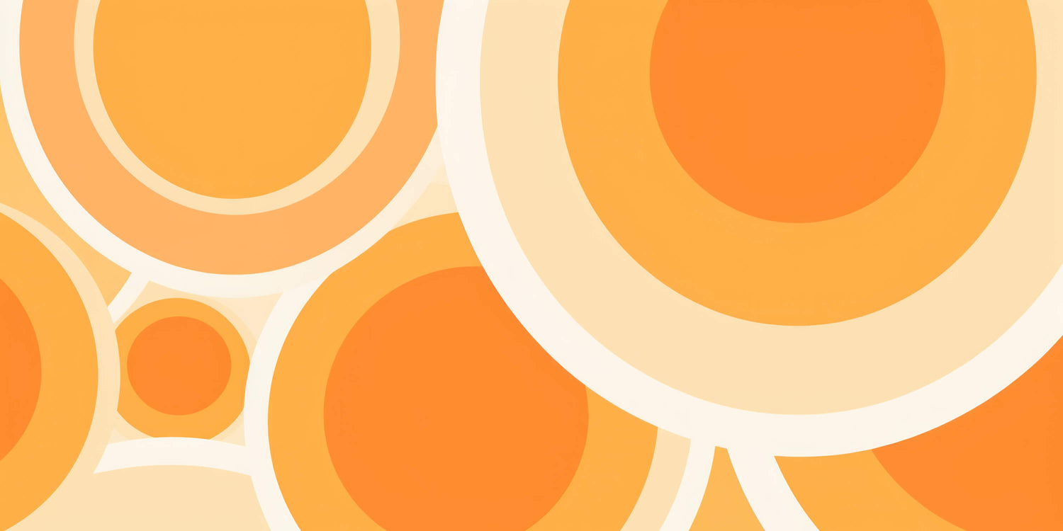 Design file of retro orange geometric circle pattern showing full wallpaper detail
