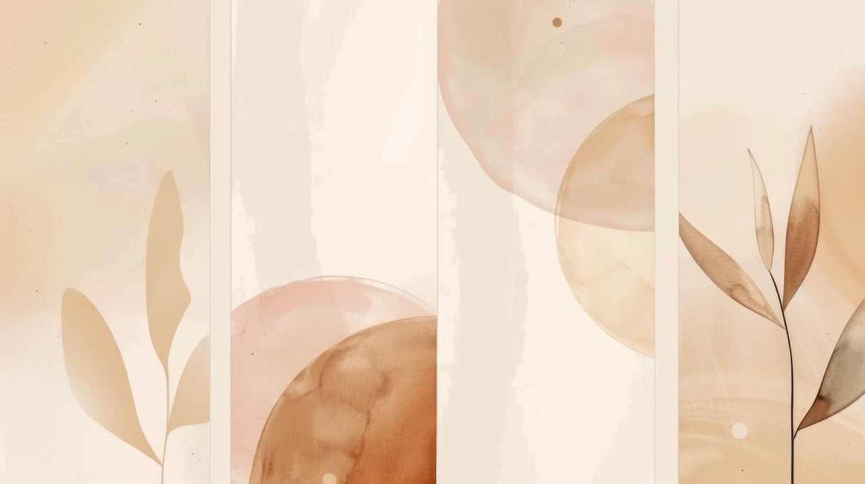Abstract beige watercolor circles design file showing fluid pattern and organic shapes