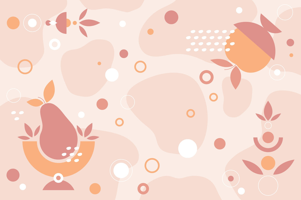 Design file of pink geometric nursery wallpaper showing organic shapes and flowing pattern