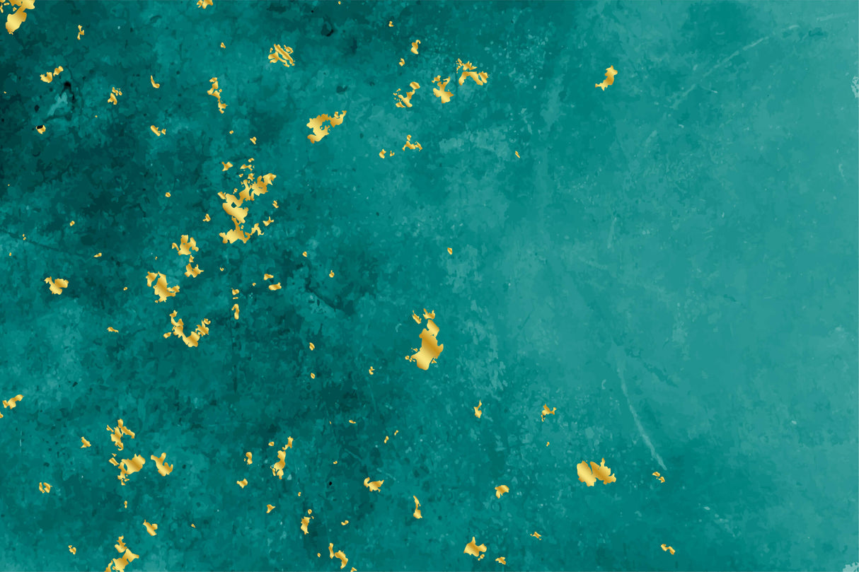 Abstract teal and gold luxury pattern design file showing intricate details and metallic effects