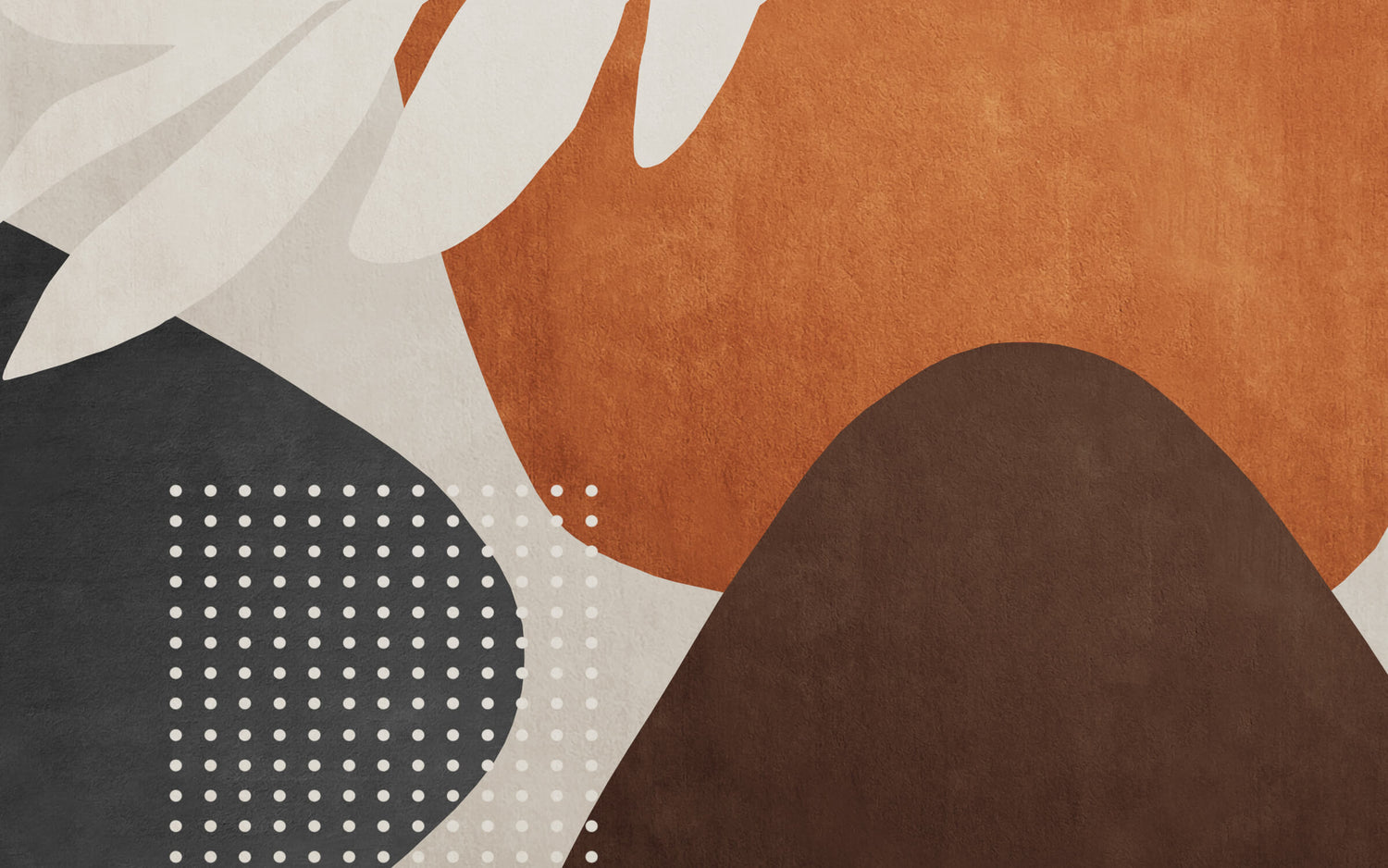 Design file of terracotta geometric pattern with organic shapes and dotted elements