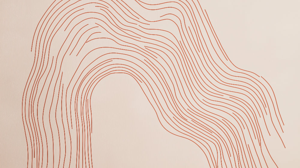Abstract terracotta line art pattern design file showing fluid curves and organic movement