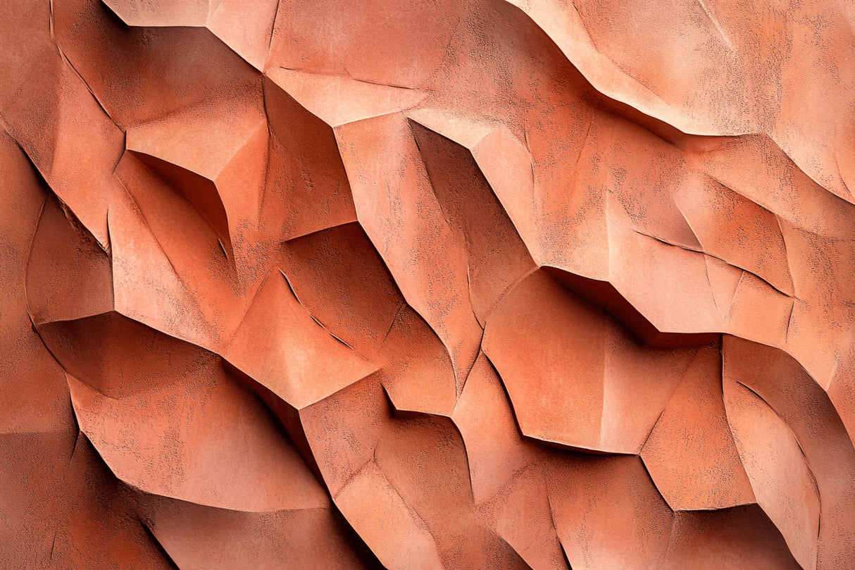 Design file showing detailed sculptural pattern in warm terracotta tones
