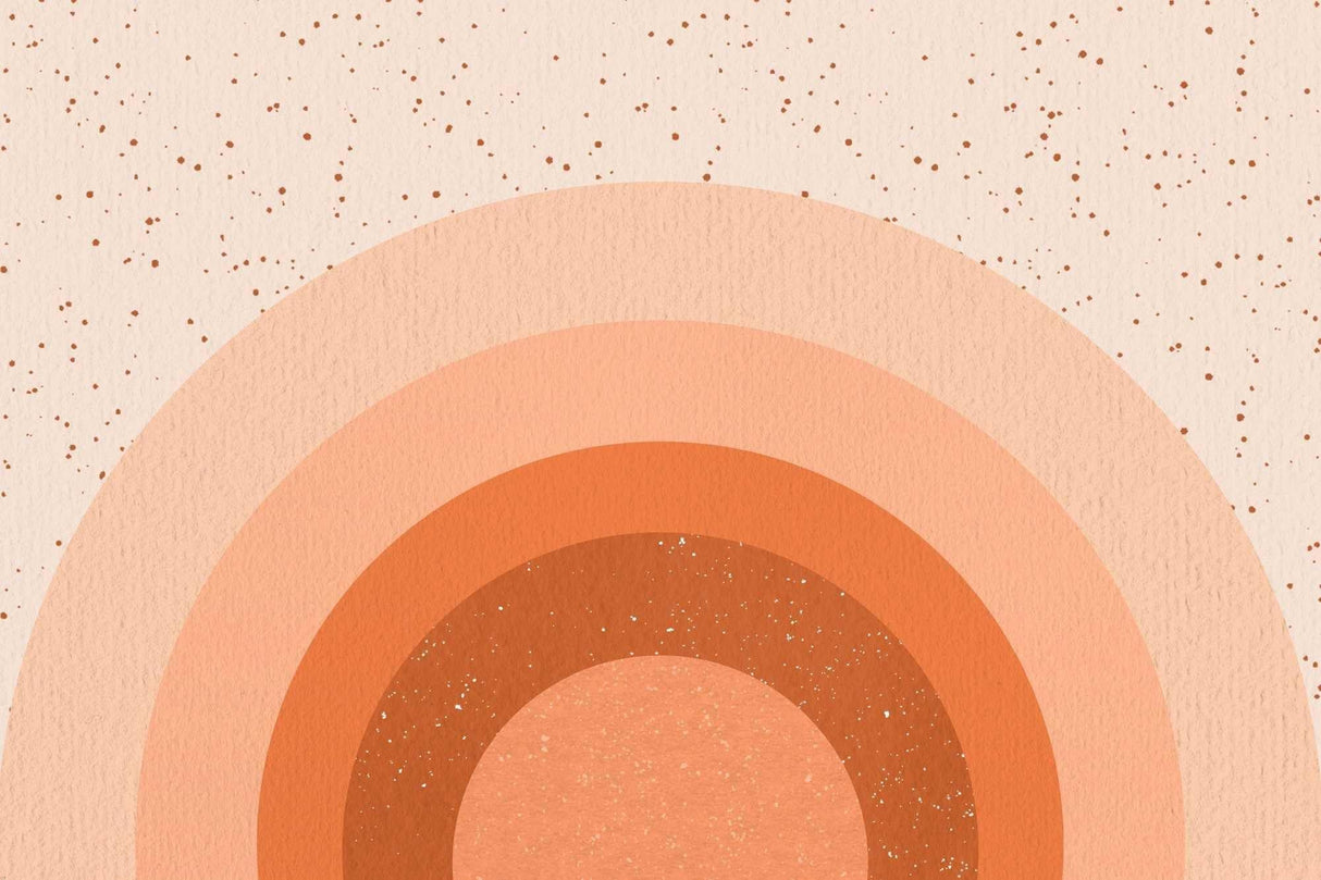 Design file of abstract sunset wallpaper showing full terracotta gradient pattern with scattered dots