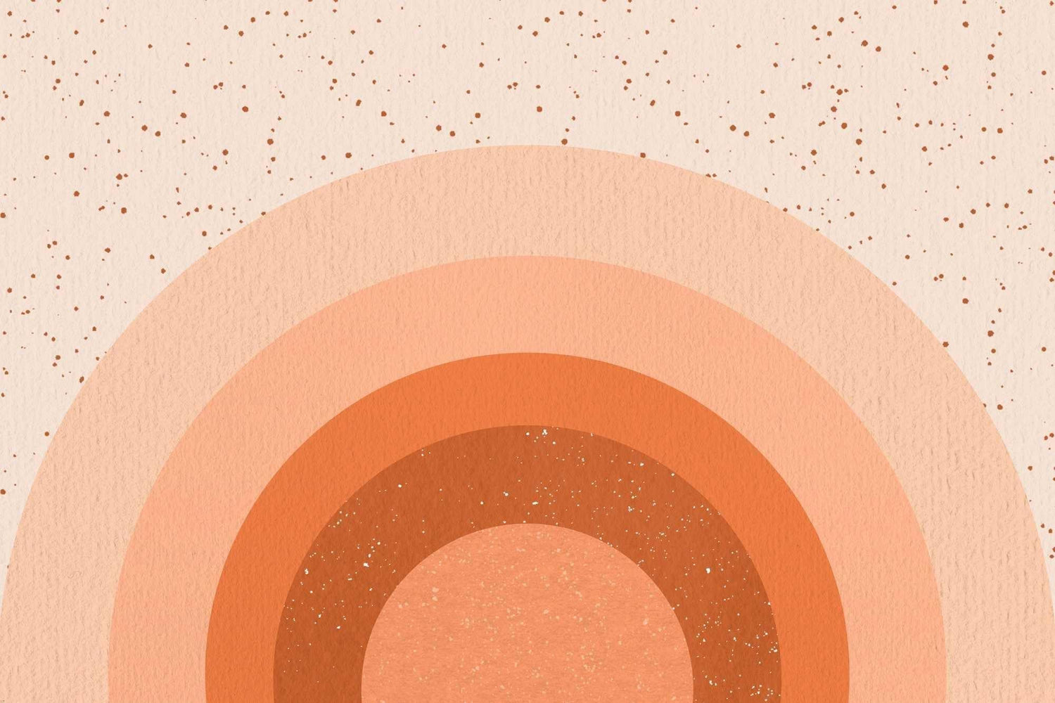 Design file of abstract sunset wallpaper showing full terracotta gradient pattern with scattered dots