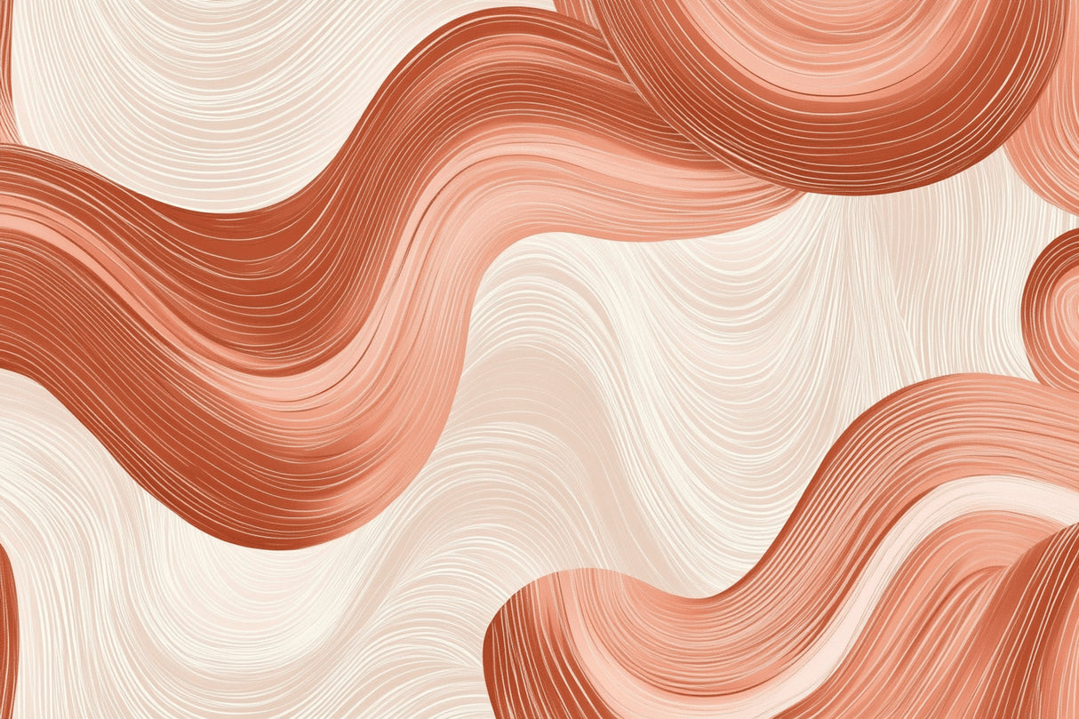 Design file showing full terracotta wave pattern with fluid lines and warm tones