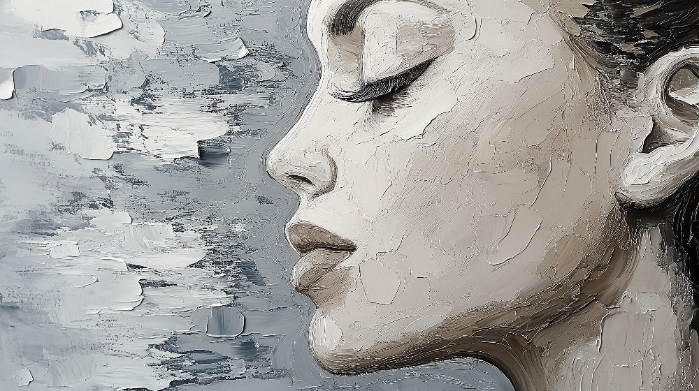 Abstract Portrait Wallpaper design file showing textured monochrome pattern with intricate brushwork details