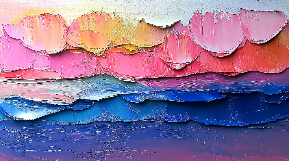 Abstract ocean sunset design file showing detailed texture and gradient color patterns