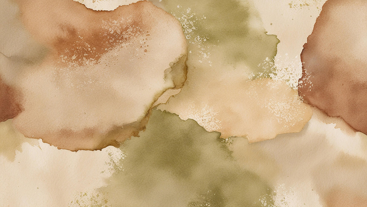 Abstract watercolor design file showing beige and olive pattern detail
