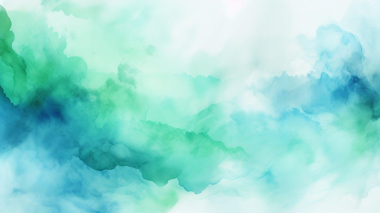 Design file of blue and green watercolor cloud pattern showing fluid color transitions