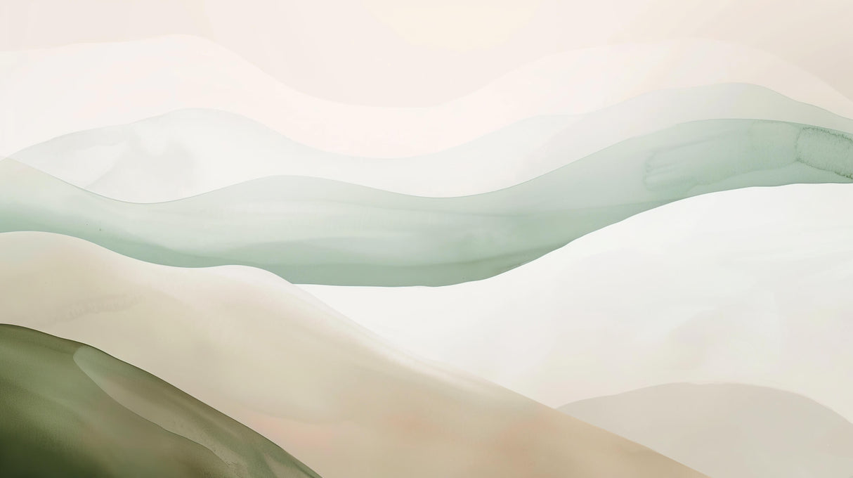 Abstract watercolor waves design file showing sage green pattern detail