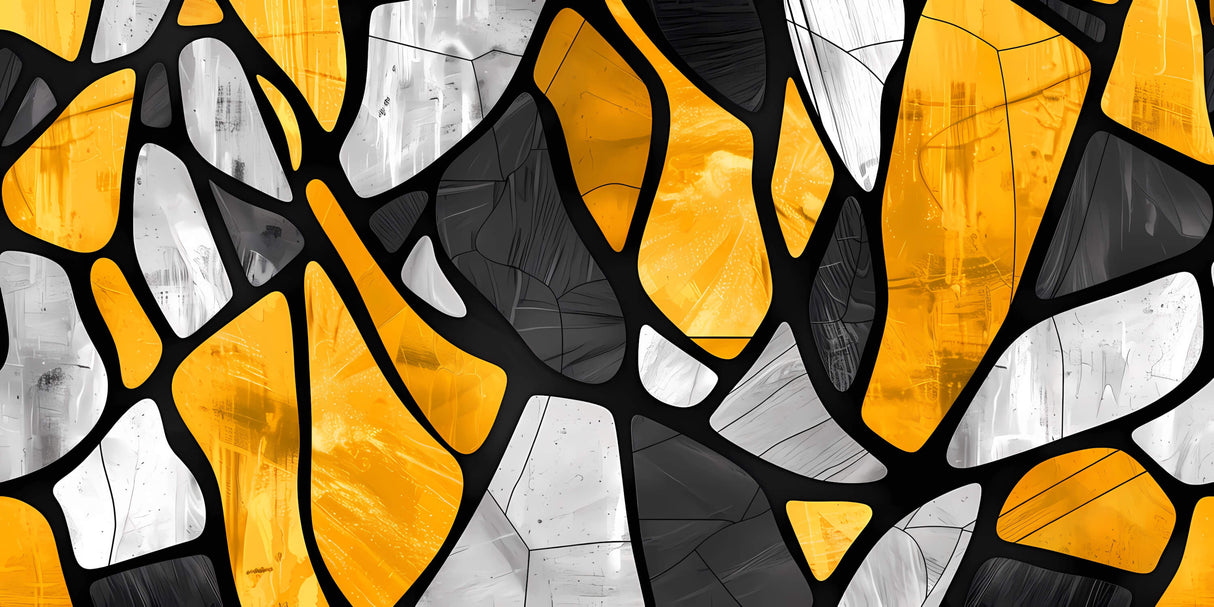 Design file of yellow and black geometric pattern showing intricate details