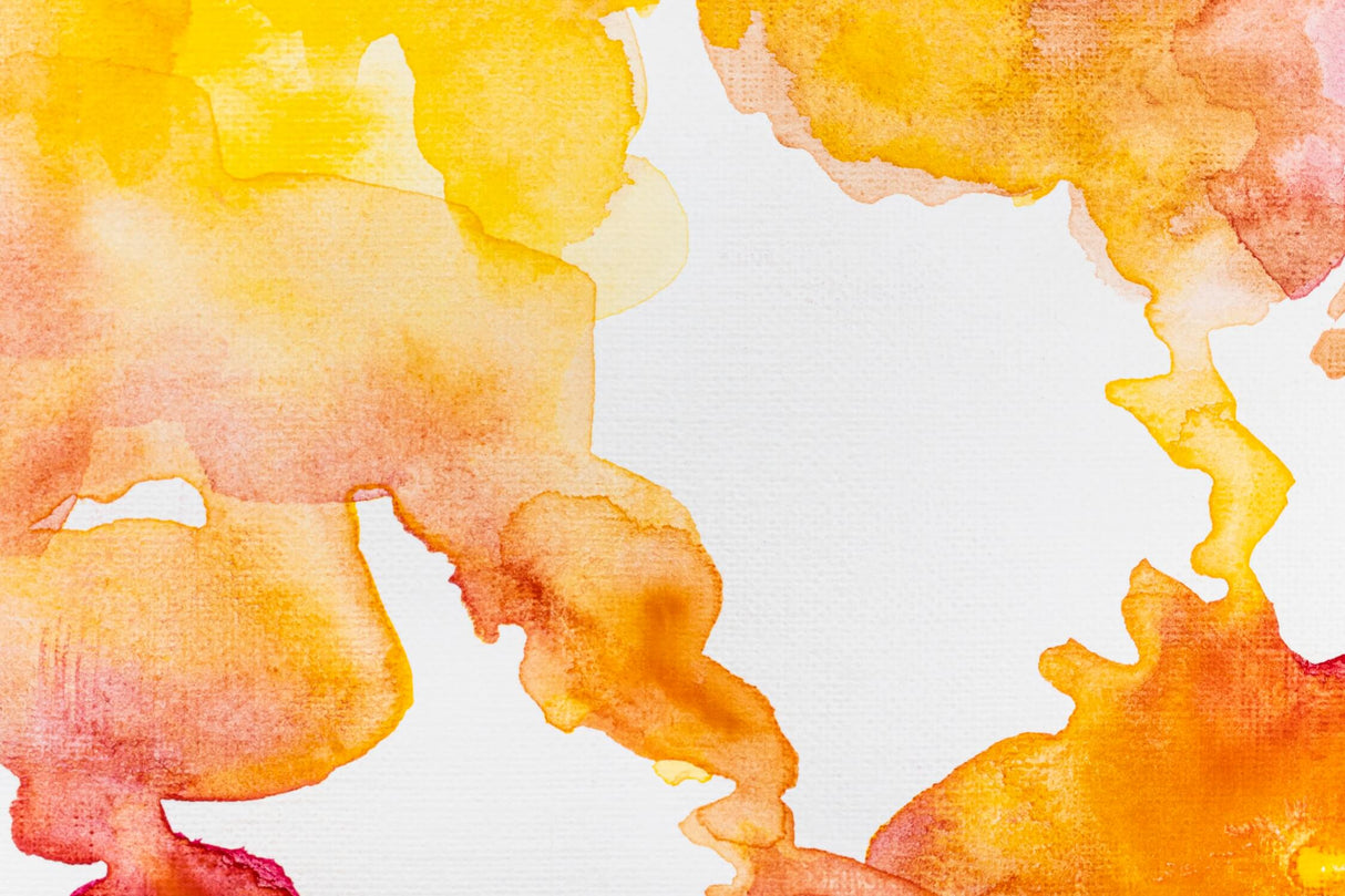 Design file showing detailed yellow and orange watercolor pattern