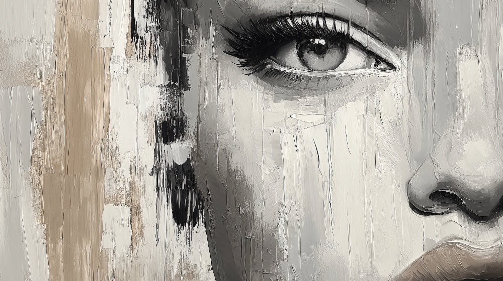 Abstract Portrait Wallpaper design file showing detailed monochrome brush strokes and textures