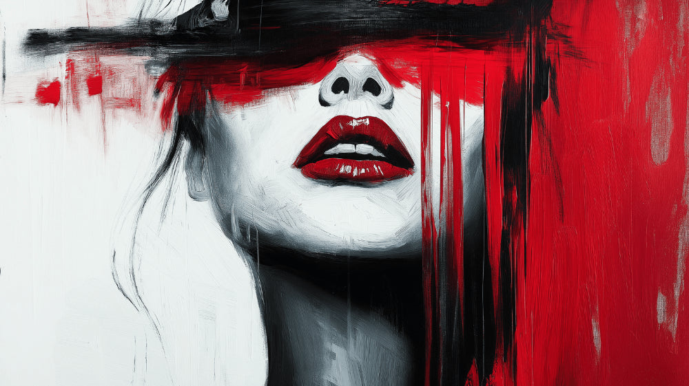 Abstract Portrait Wallpaper design file showing detailed red and black brushstrokes