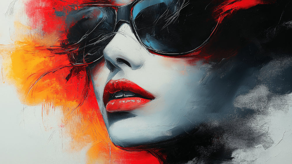 Abstract portrait wallpaper design file showing red and black modern art pattern