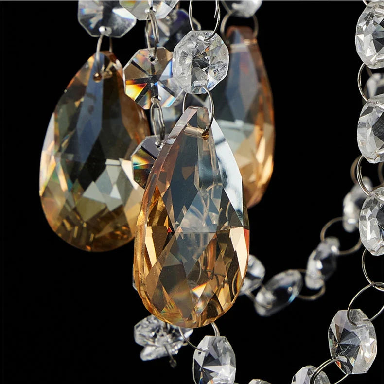 Crystal Pendant Chandelier Amber Drop Glass Design - Product detail 9