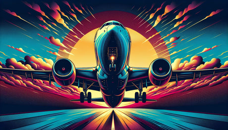 Aviation Pop Art Wallpaper design file showing vibrant sunset colors and geometric pattern details