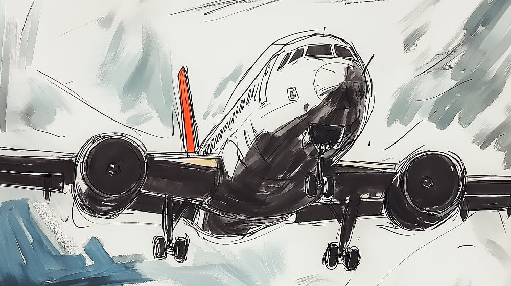 Airplane Wallpaper design file showing detailed sketch art aviation pattern